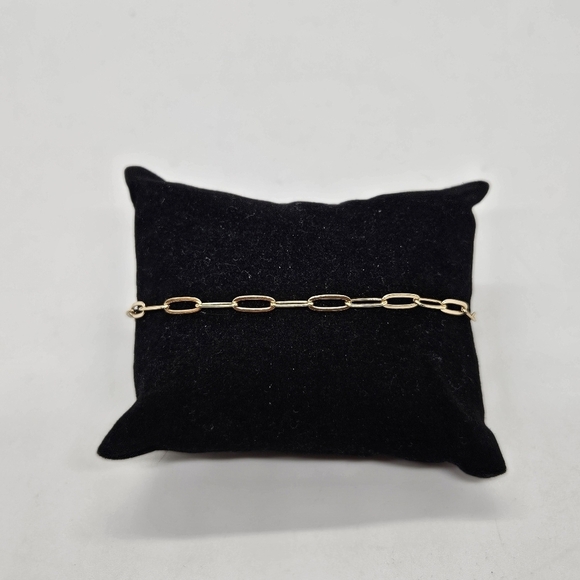 gold tone large link chain bracelet - Picture 1 of 2